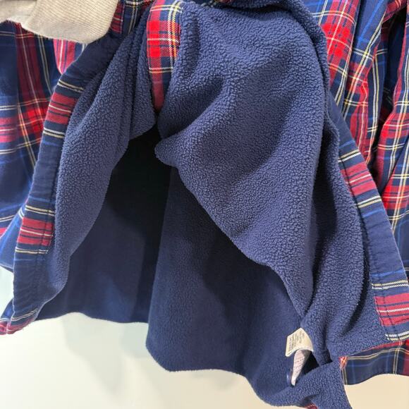 L.L. Bean Women's Fleece-Lined Flannel Shirt Snap-Front Plaid Blue Red XL Reg - Picture 6 of 7